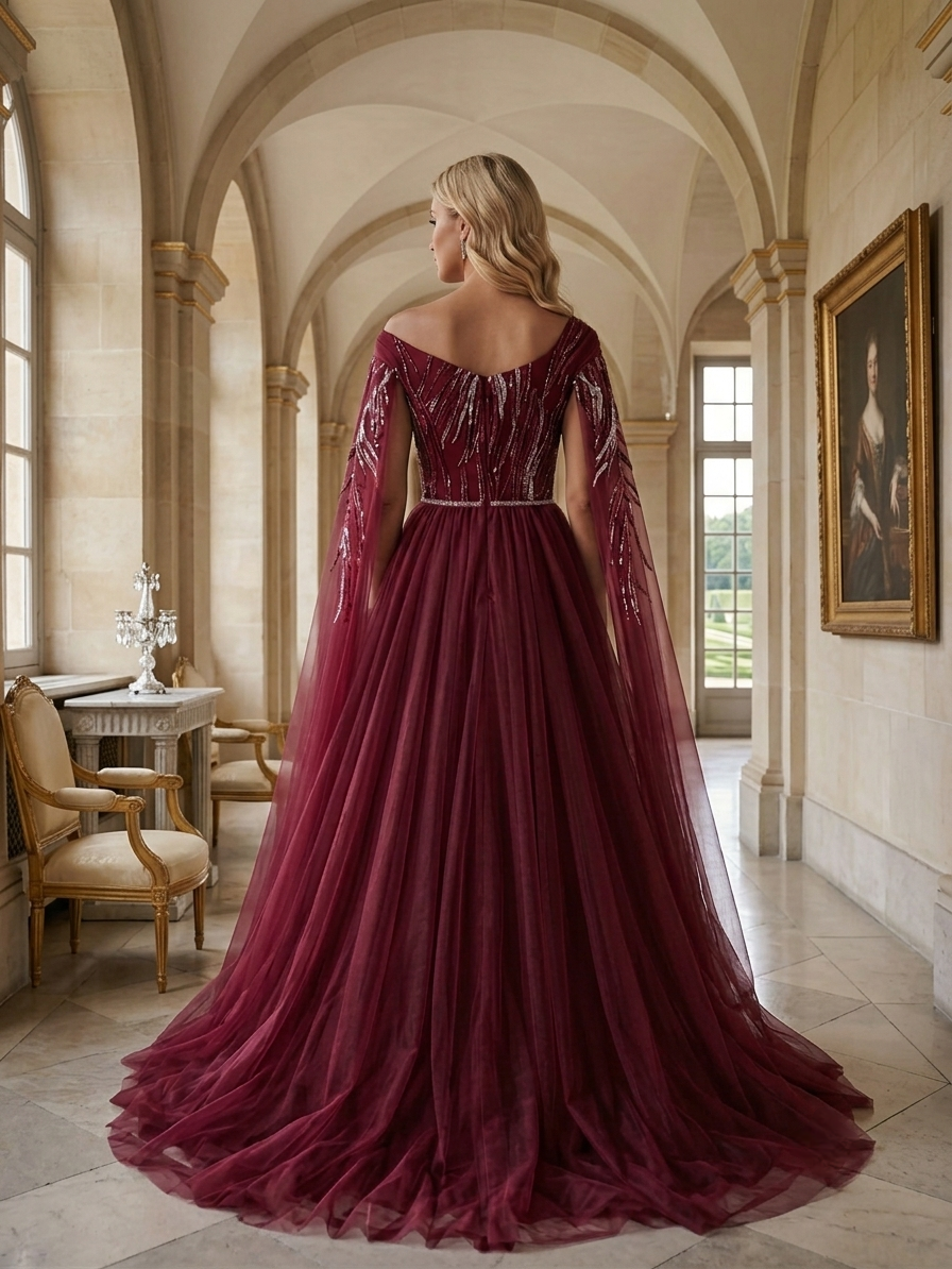 Burgundy  Gown