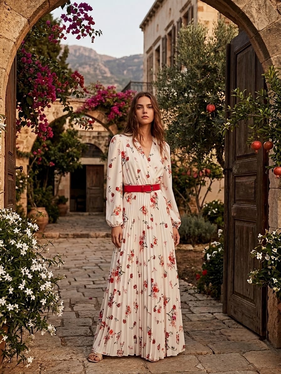 Off-White Floral Dress