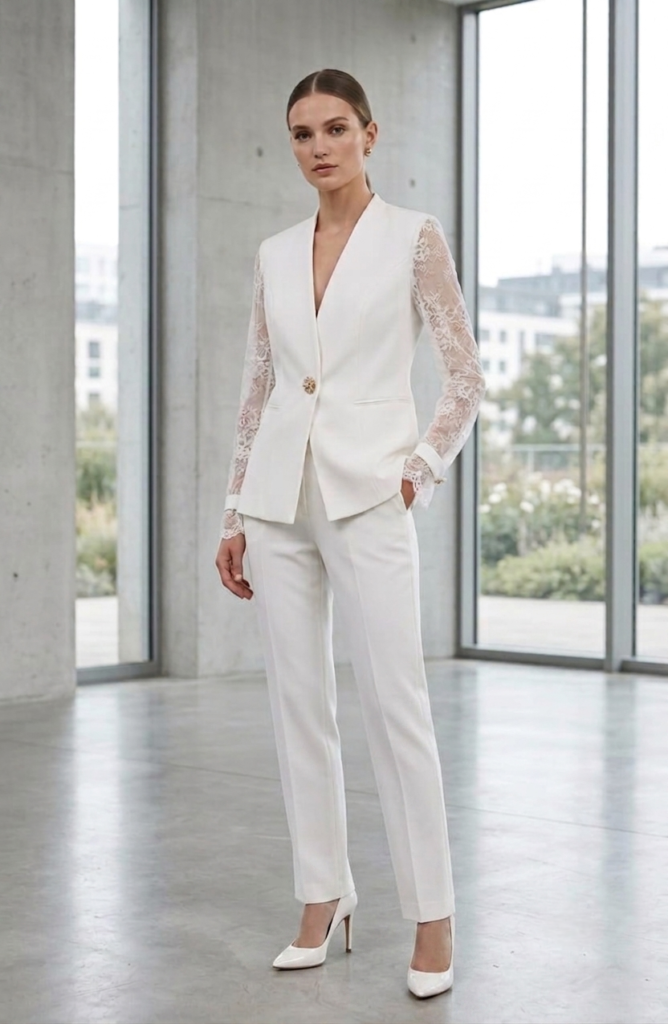 white formal suit