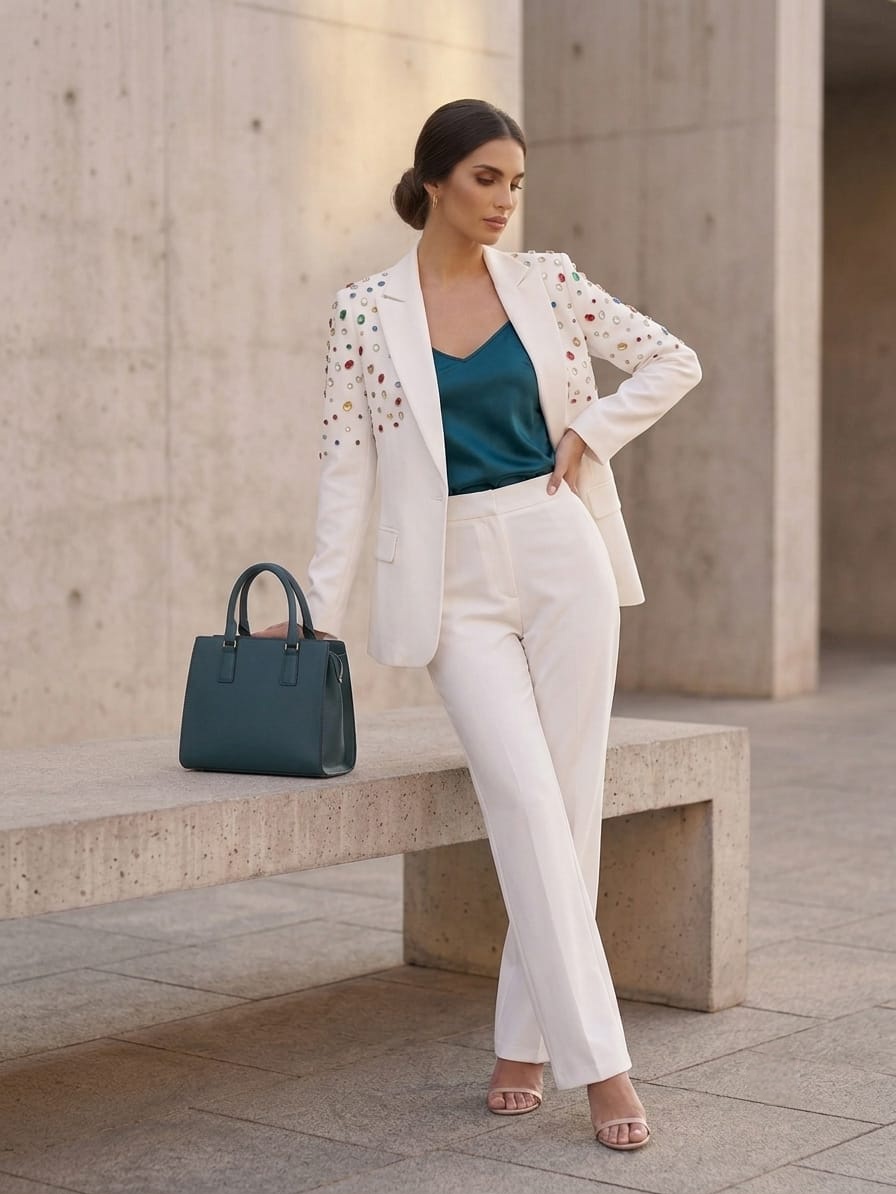 White Suit with Swarovski