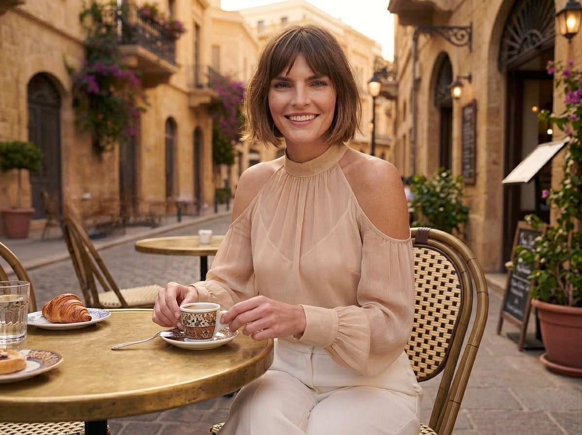 Beige Chiffon Top