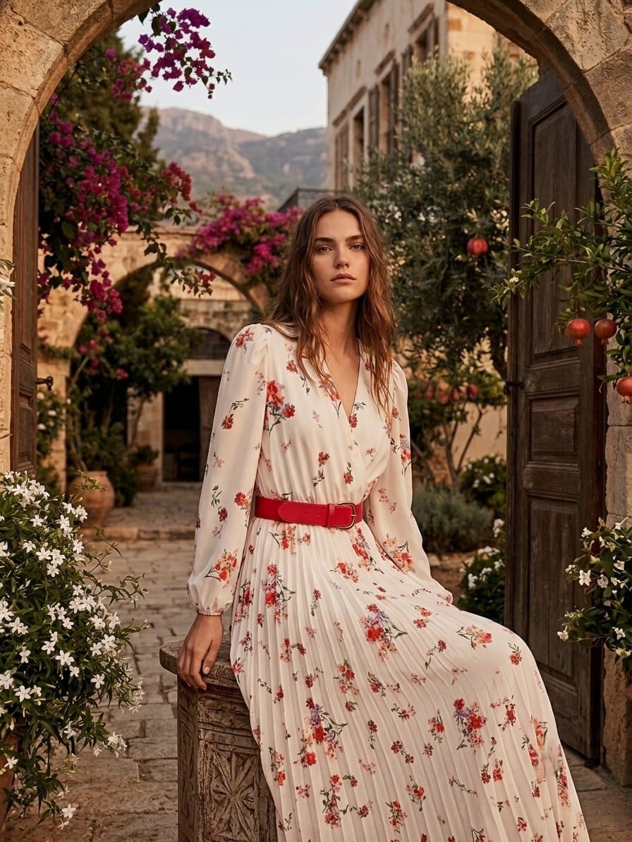 Off-White Floral Dress