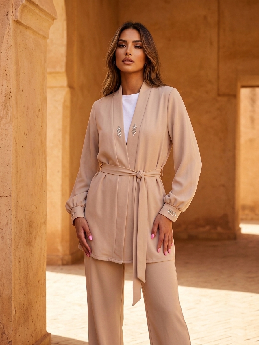 Beige Jersey Set