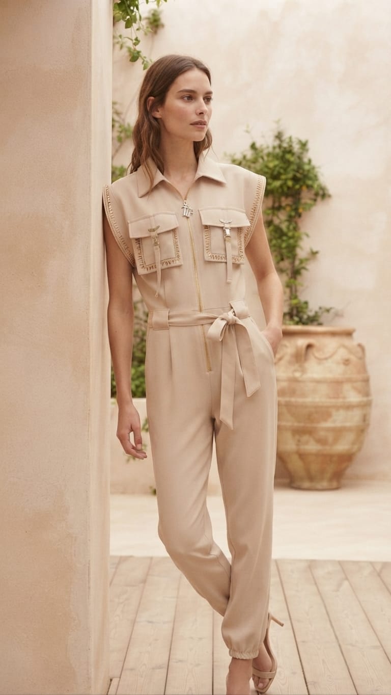 Beige jumpsuit - Image 2