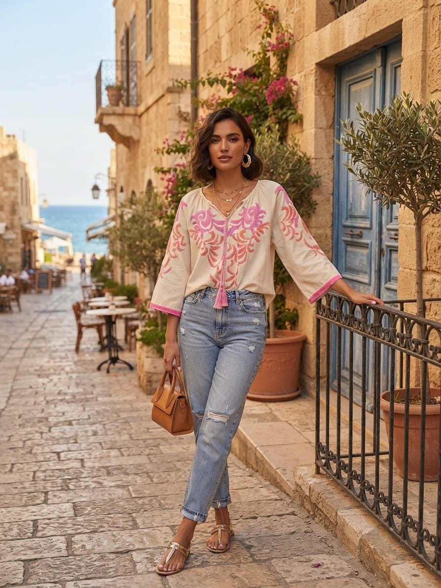 Beige pink blouse - Image 2
