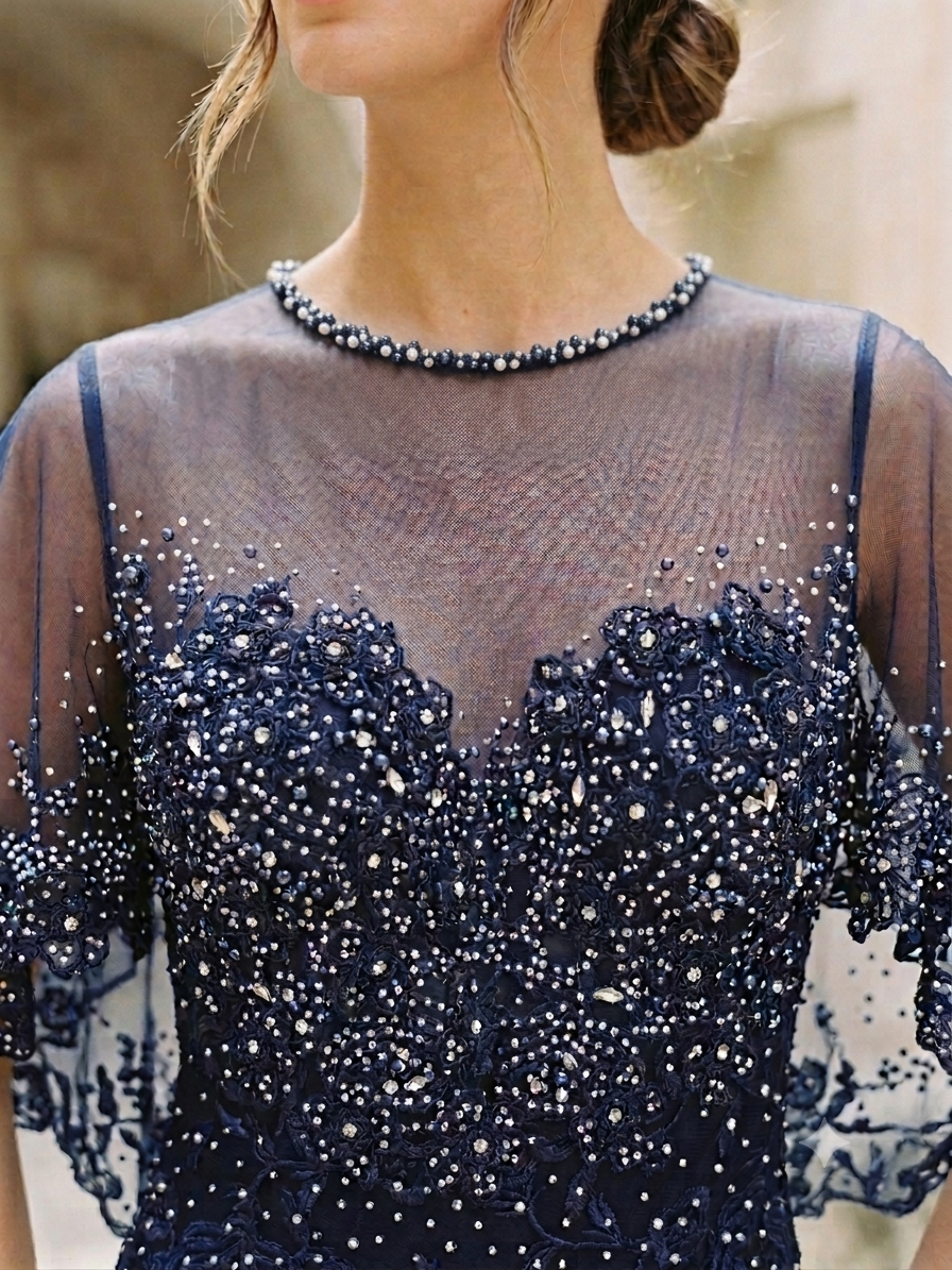Lace Navy Gown