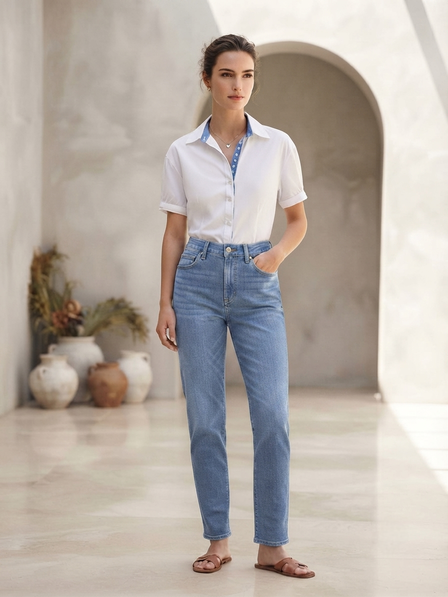 Shirt with Blue details
