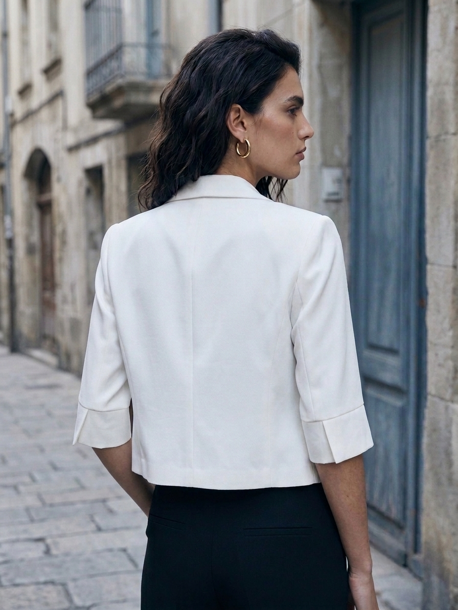 White Short blazer