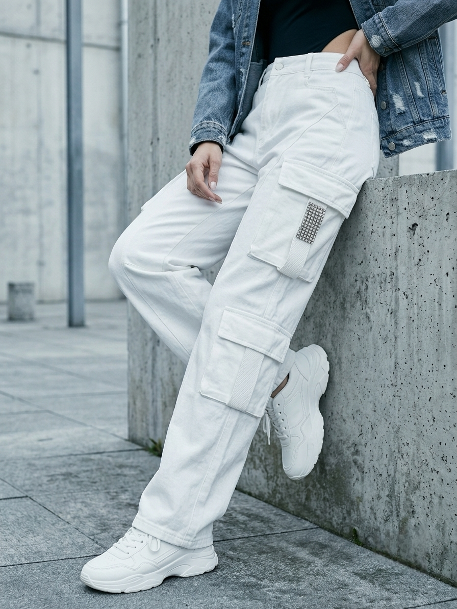 White Cargo Pants