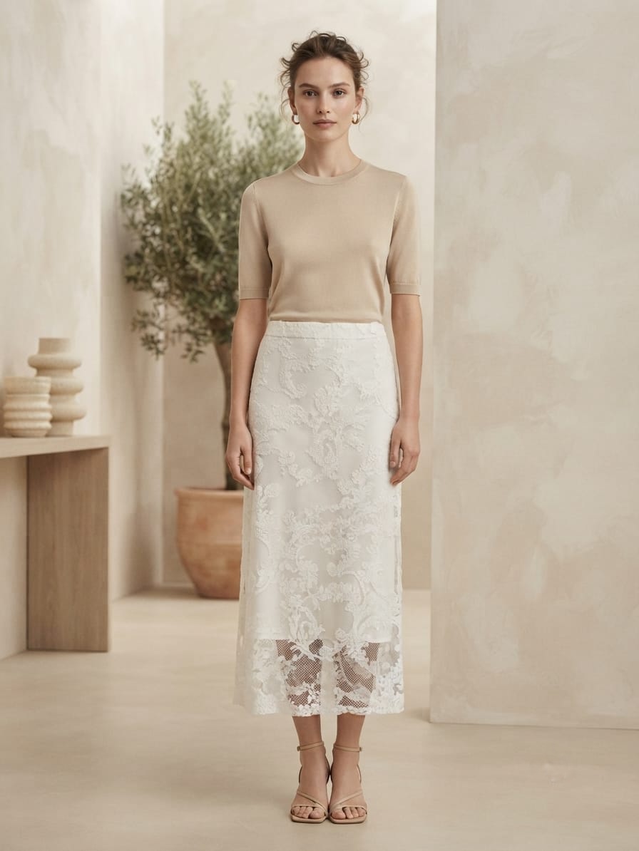 White Lace Skirt