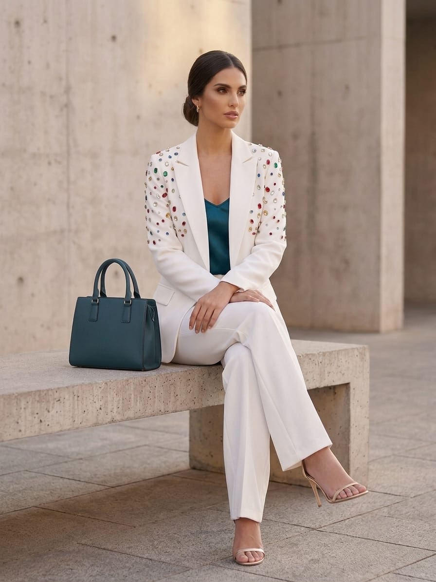 White Suit with Swarovski