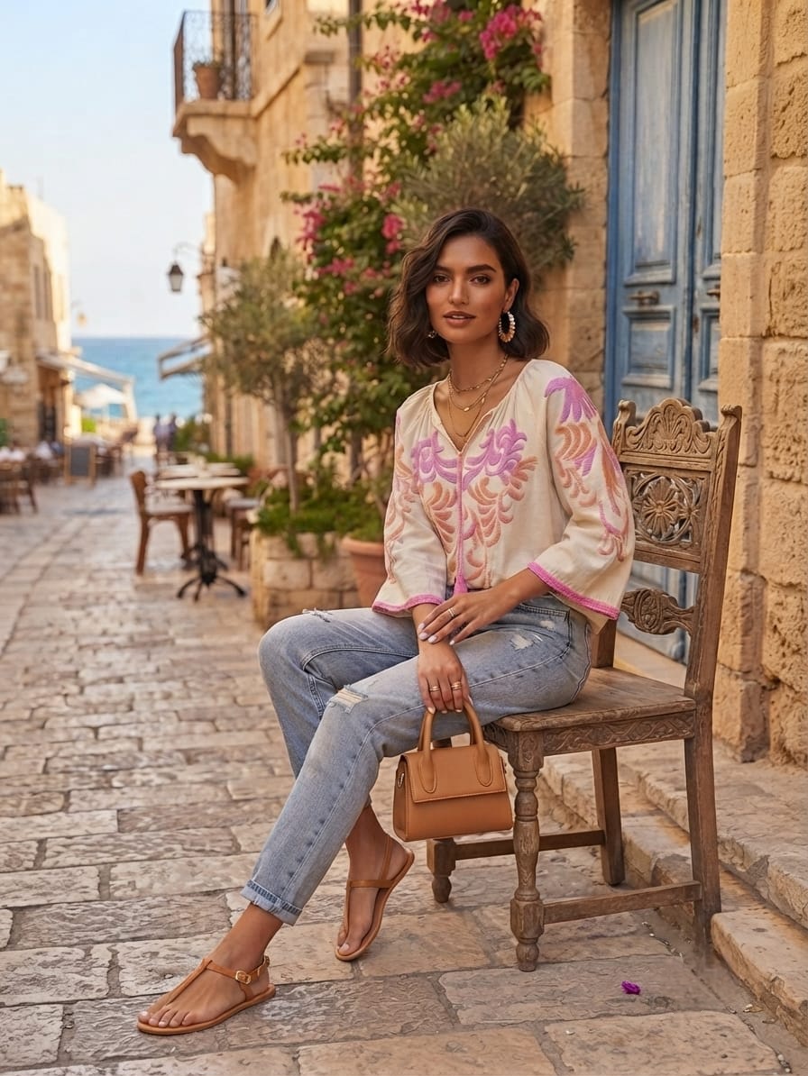 Beige pink blouse - Image 3