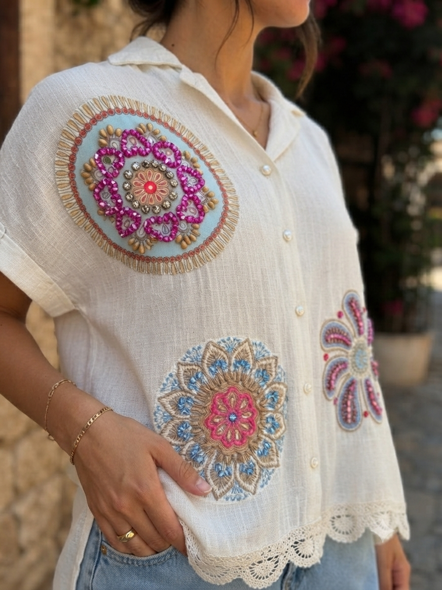 Embellished Boho Shirt - Image 3