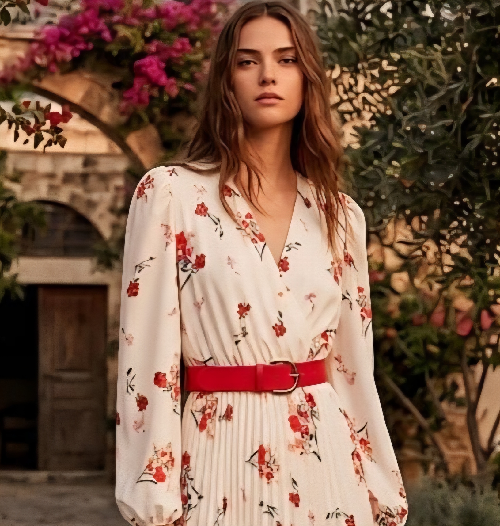 Off-White Floral Dress - Image 3