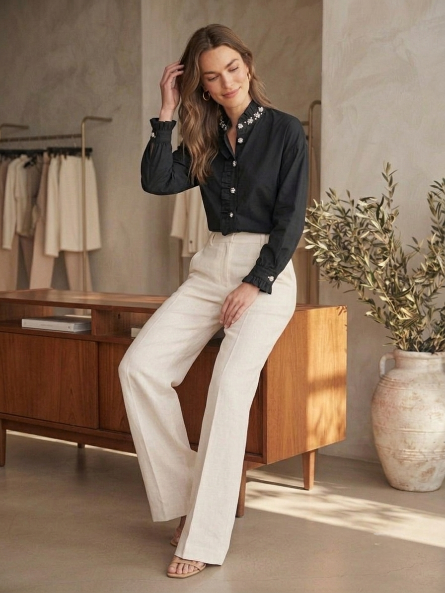 Pearls Black Shirt - Image 3
