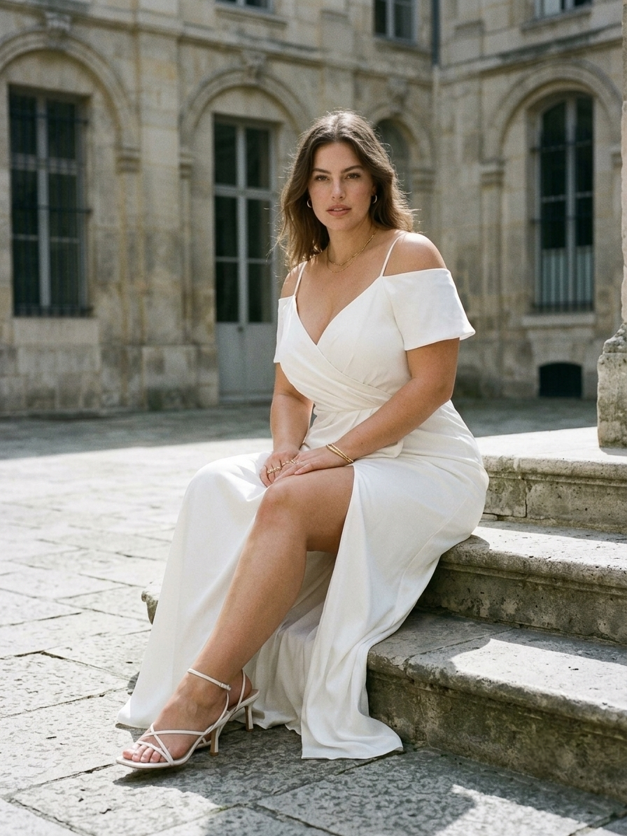 Satin white dress - Image 3