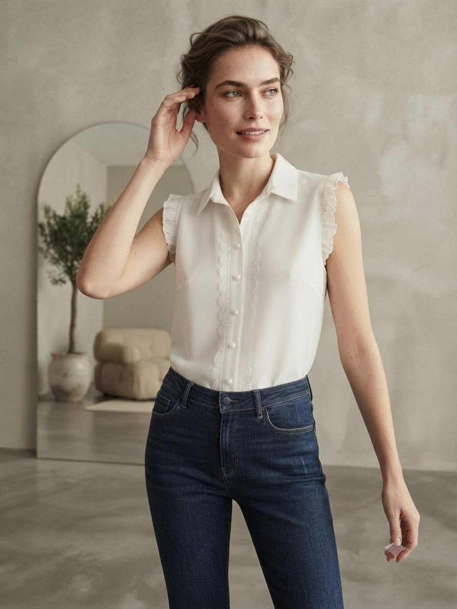 Off-white  Sleeveless Shirt