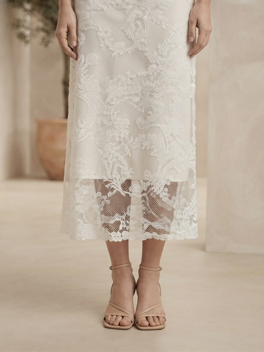 White Lace Skirt - Image 3