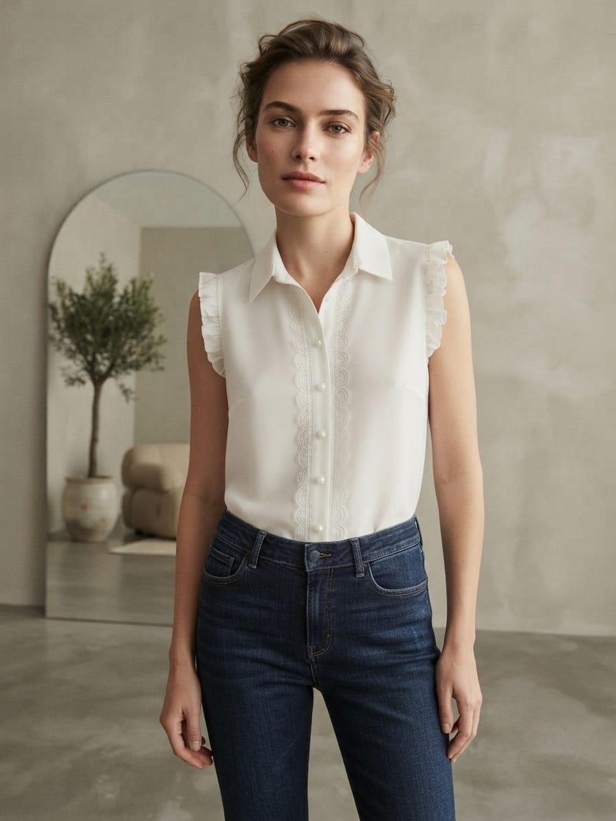 Off-white Sleeveless Shirt