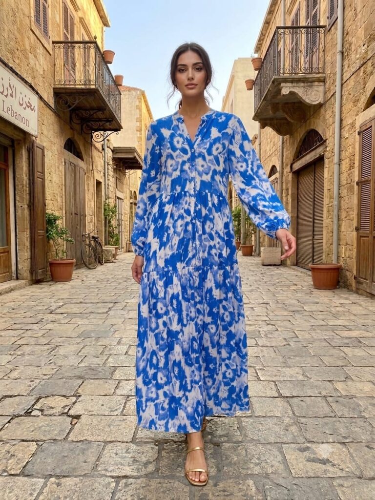 azure long dress