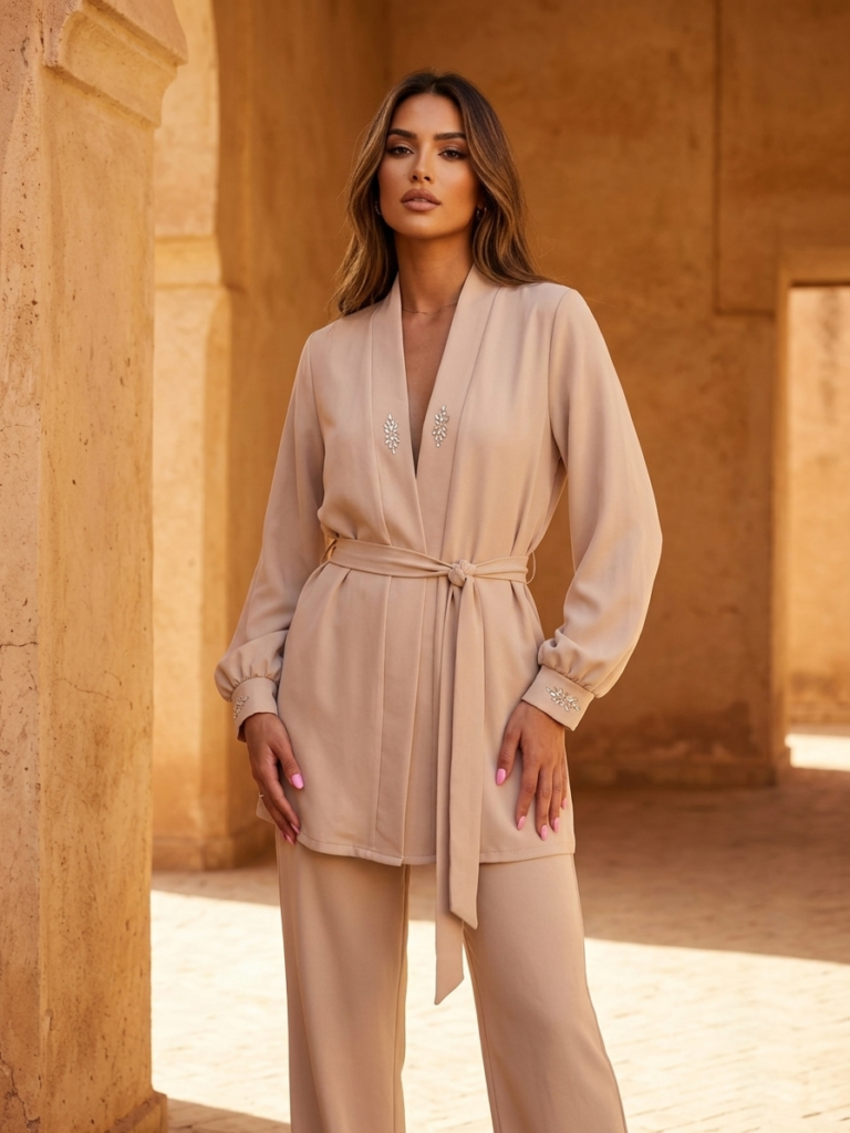 Beige jersey set