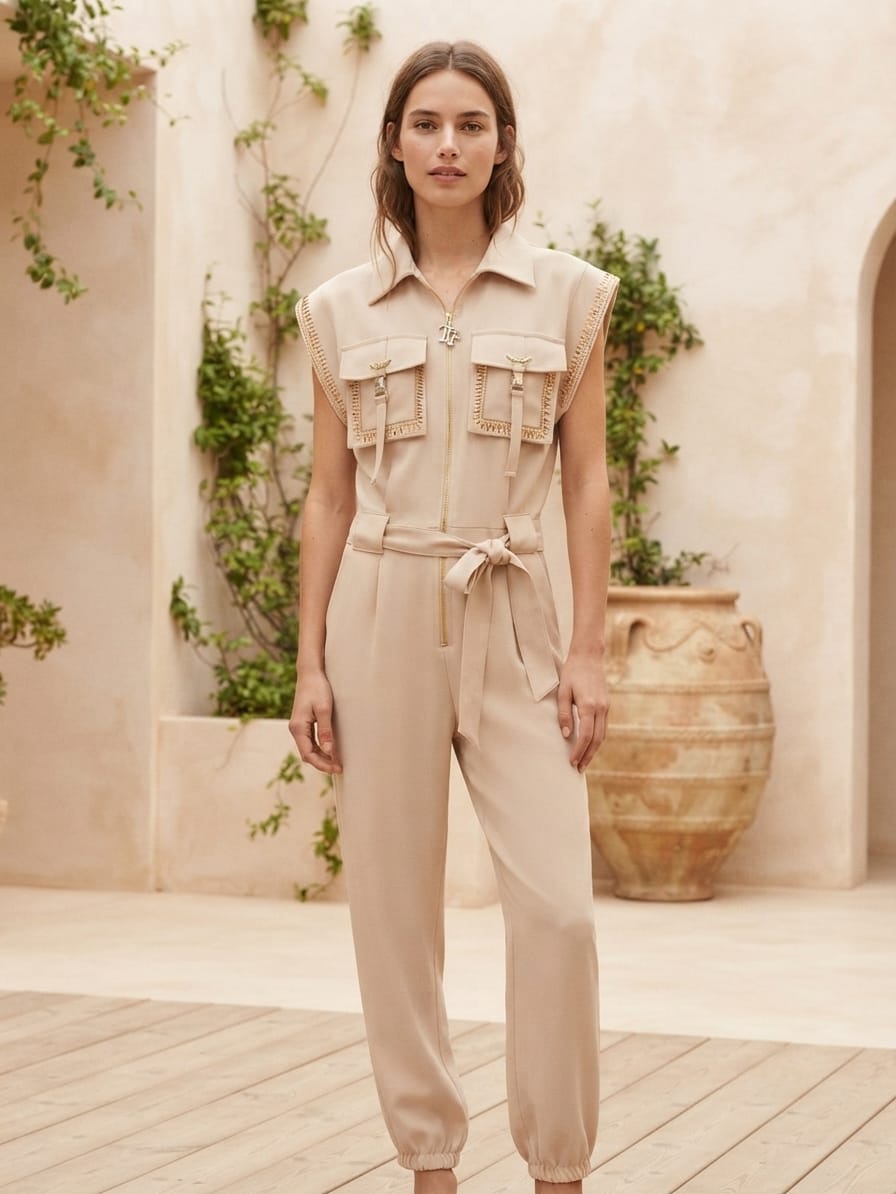 Beige jumpsuit