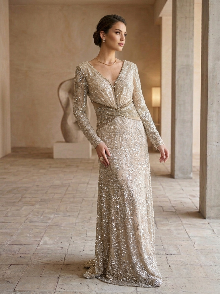 Beige evening Gown