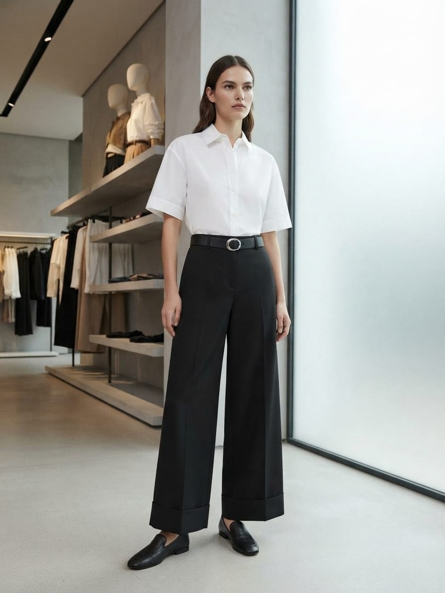 Wide-Leg Black Pants