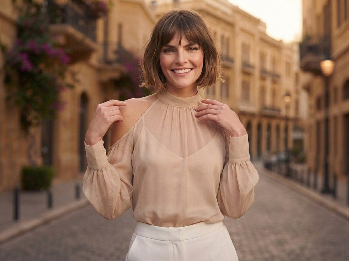Beige Chiffon Top