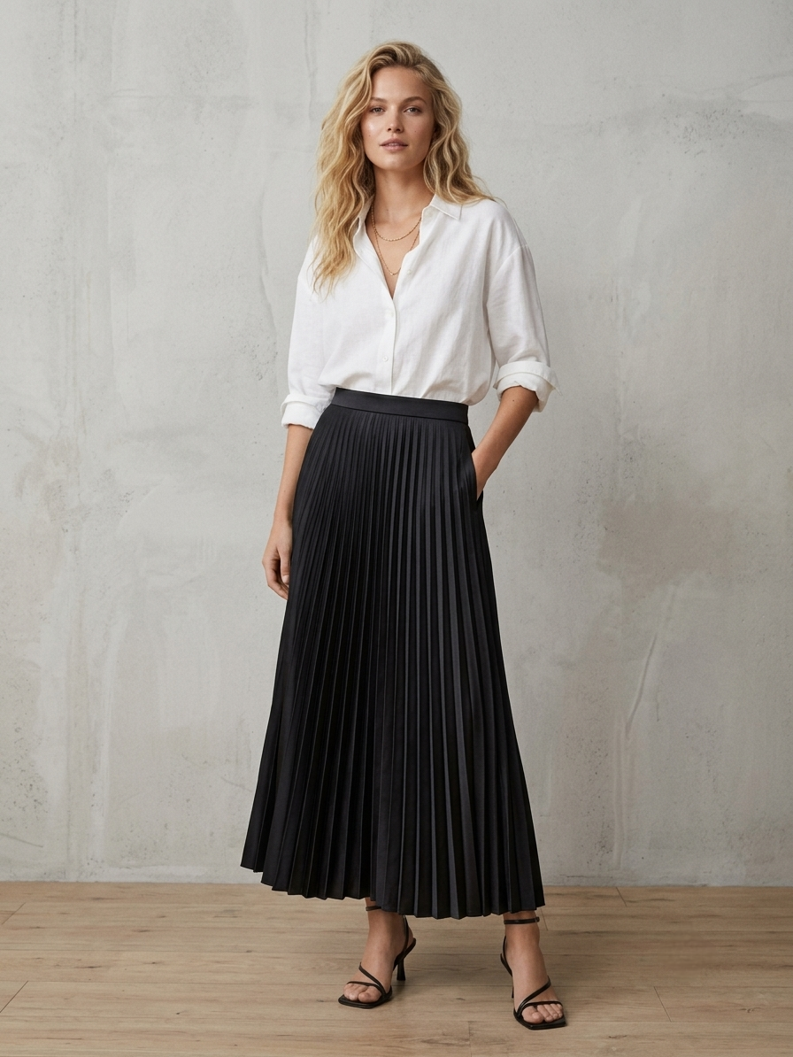 Pleated Black Skirt