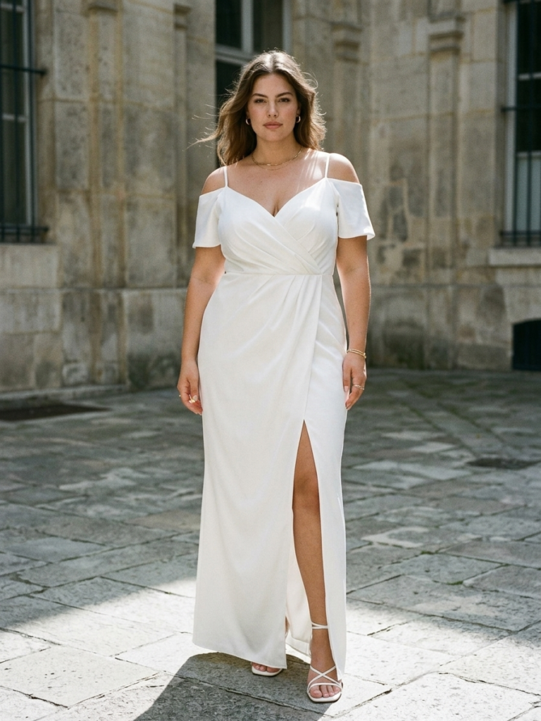 Satin white dress
