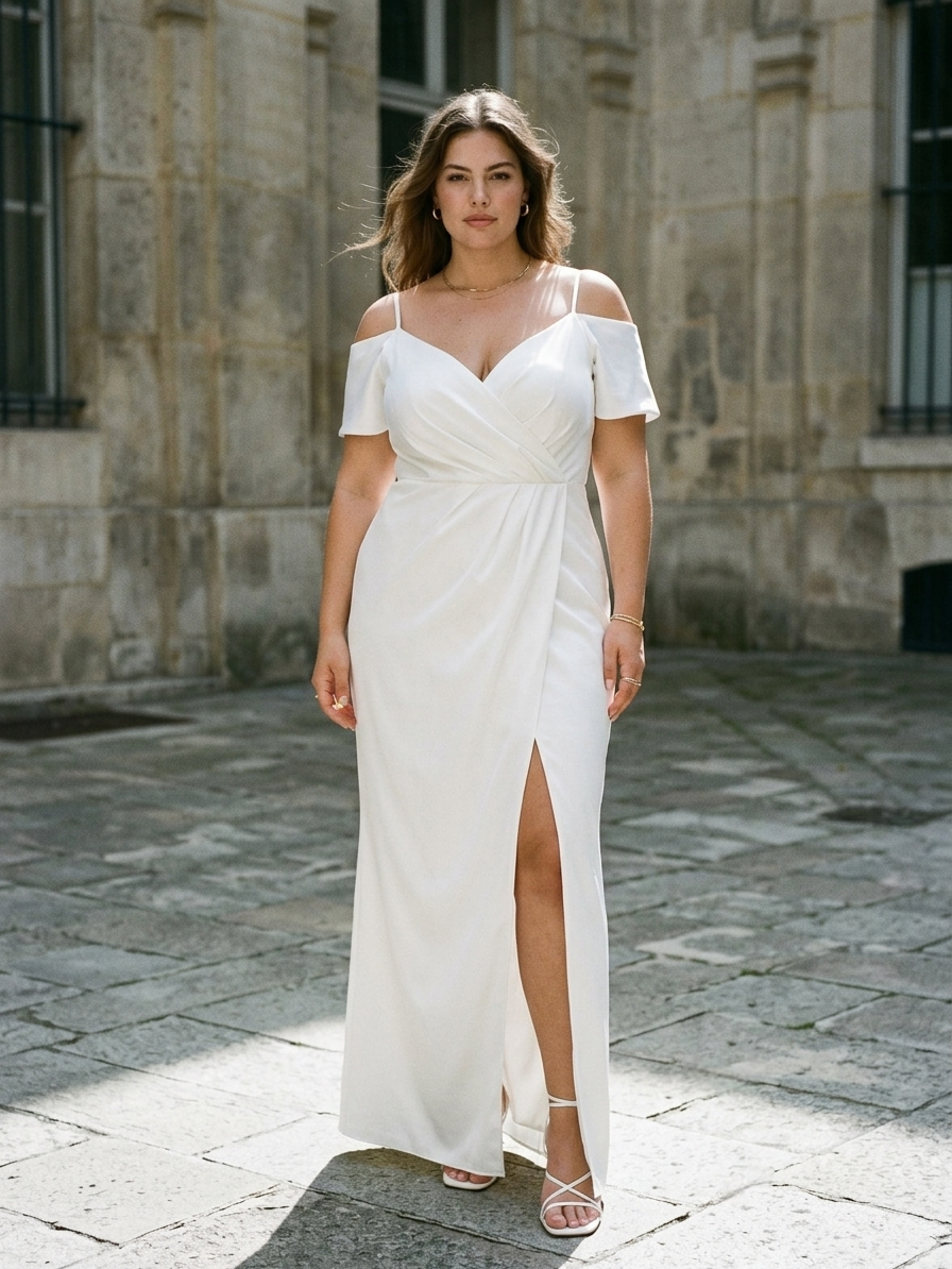 Satin white dress