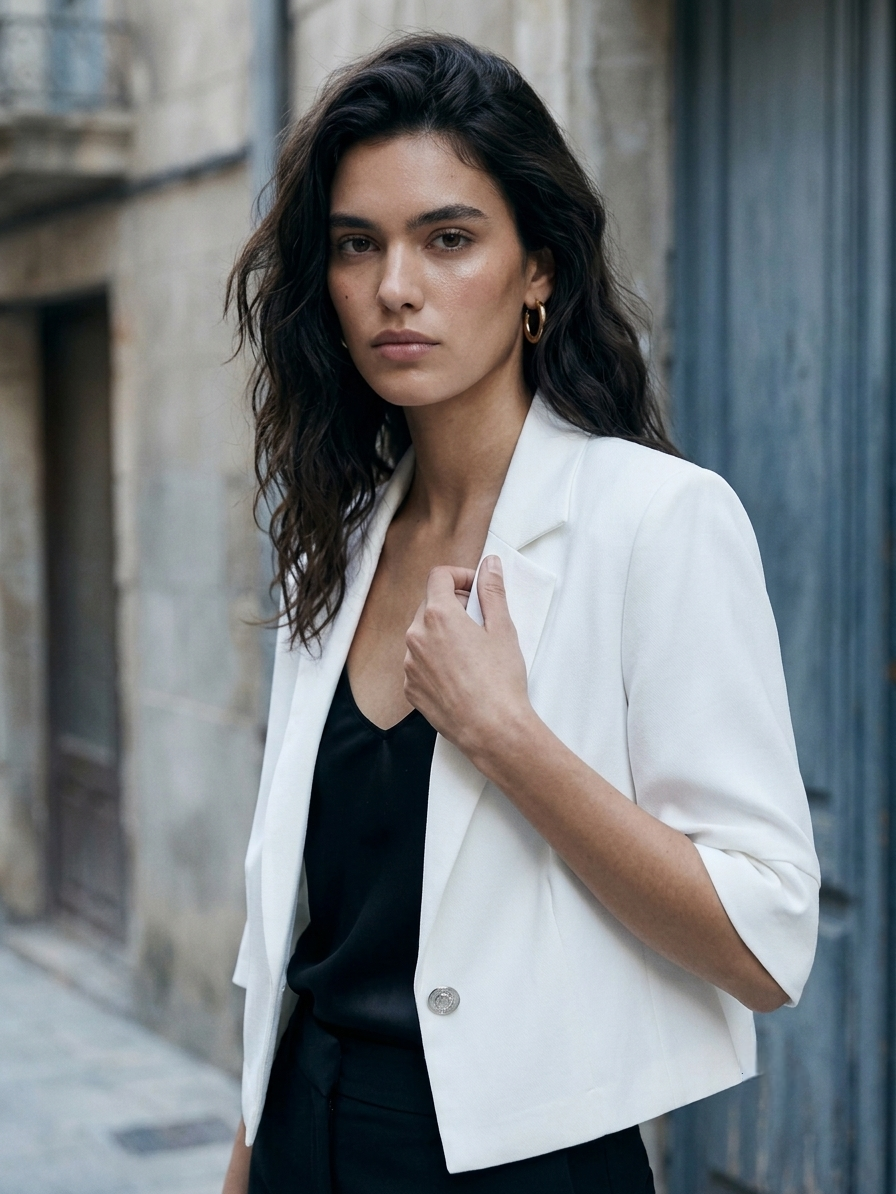 White Short blazer