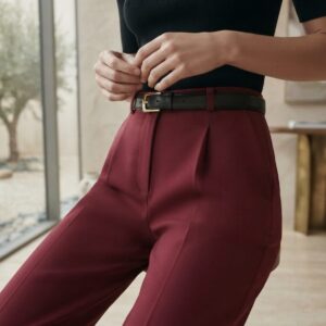 Wine-Red Pants