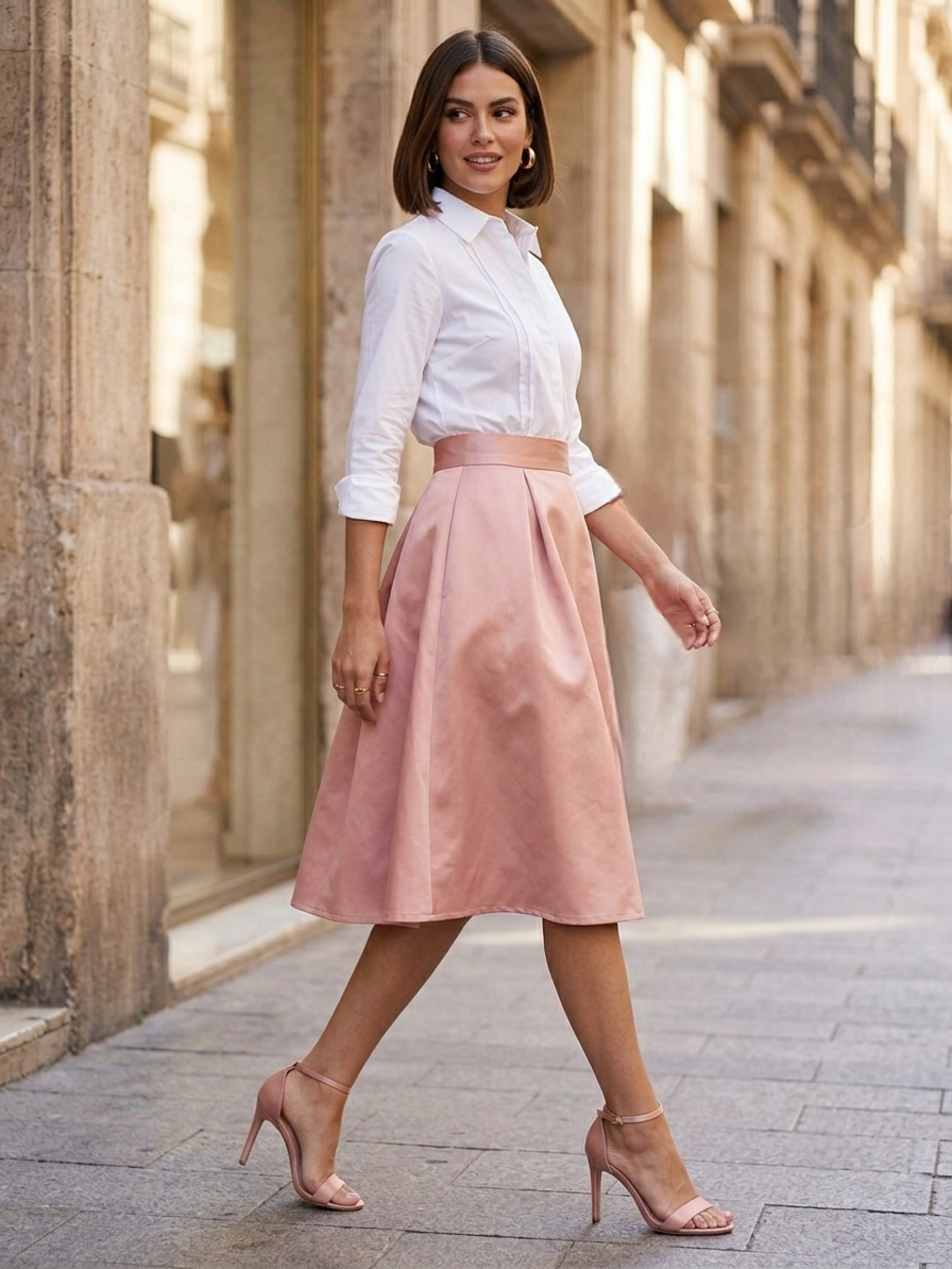 Pink Satin Skirt - Image 3