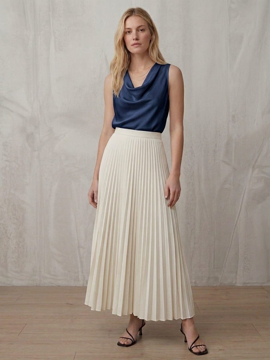 Pleated Off-White Skirt
