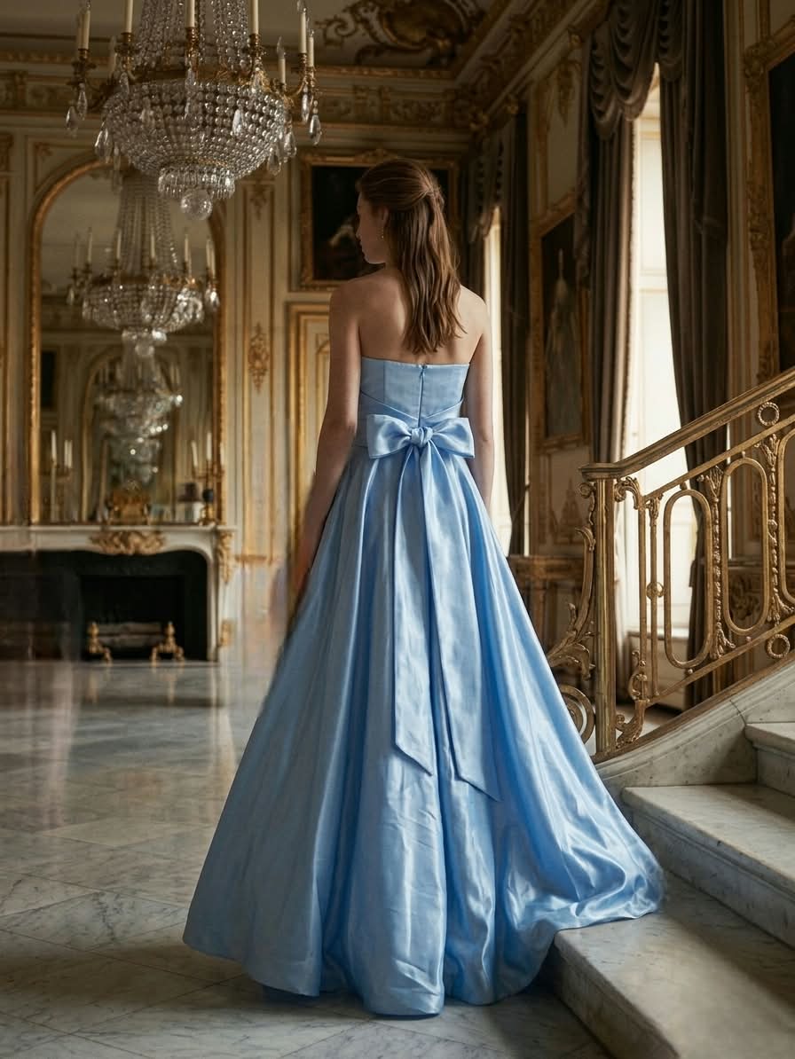 Baby Blue Strapless Gown - Image 3