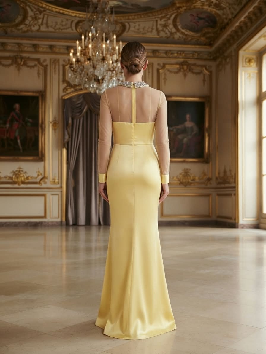 Elegance Long Sleeve Evening Gown
