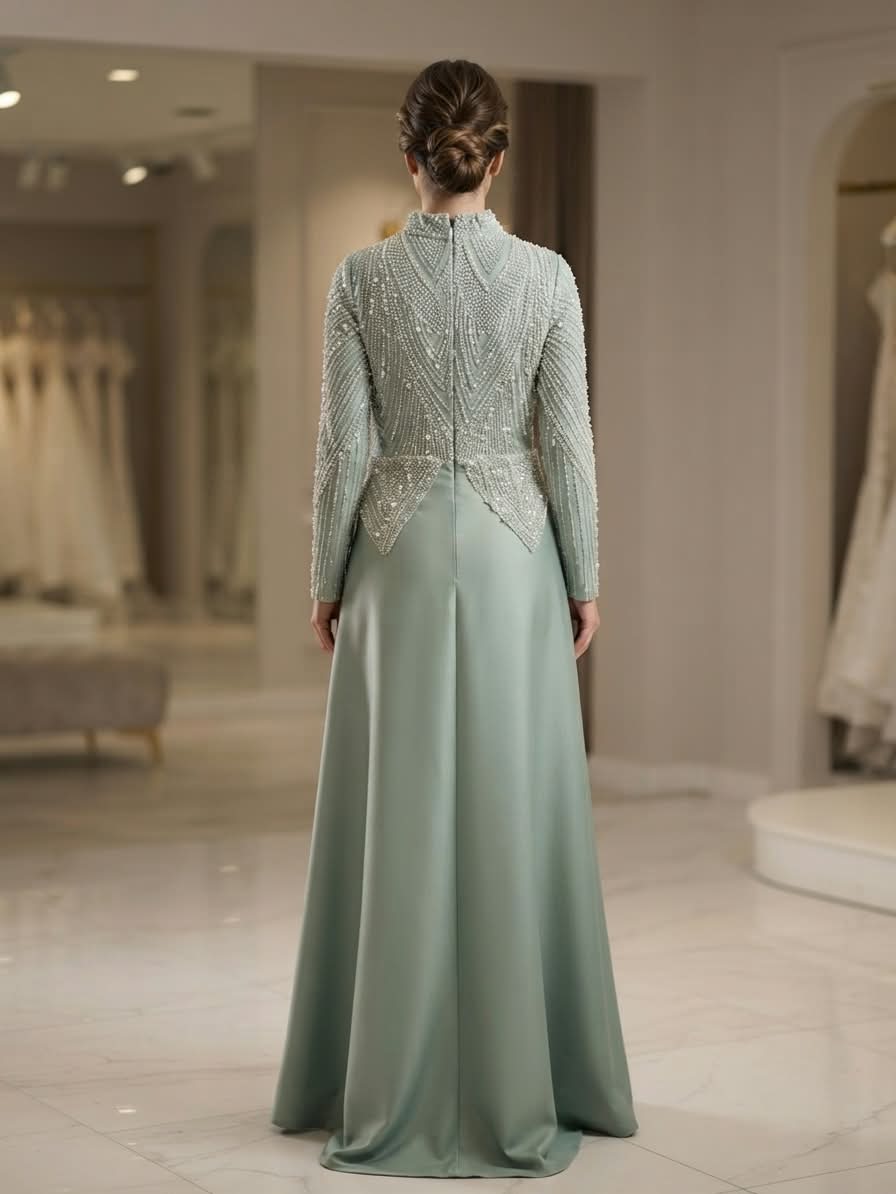 Mint long sleeves dress - Image 3
