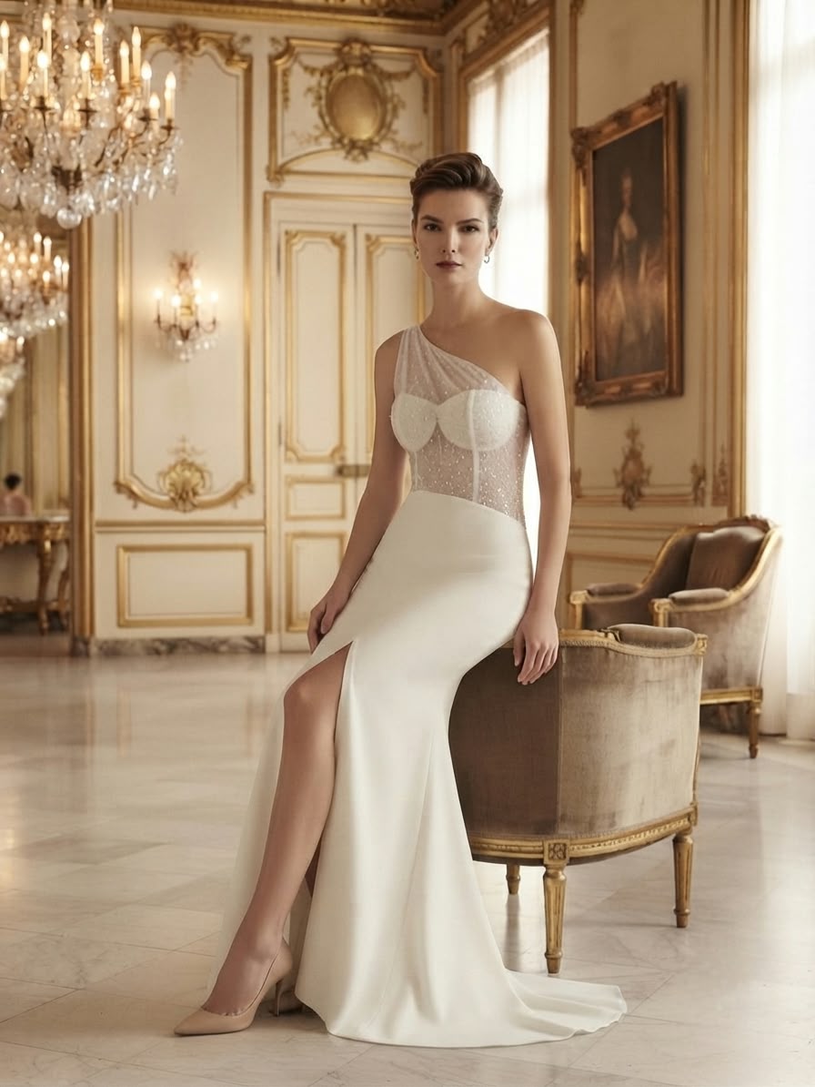 White jersey dress
