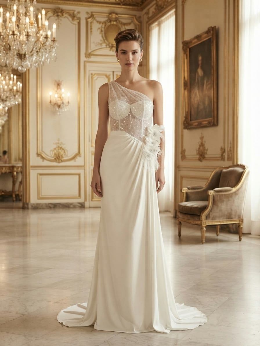 White jersey dress