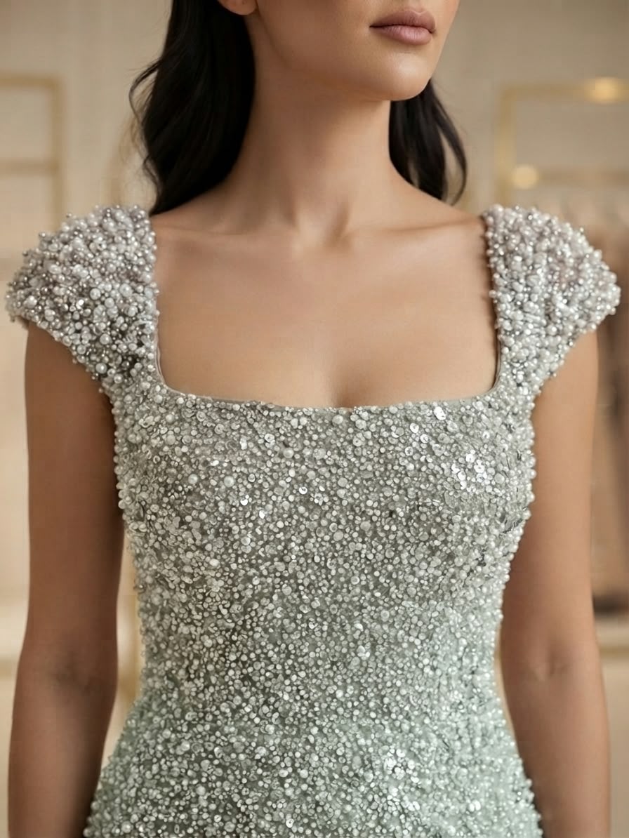 Mint sequined dress