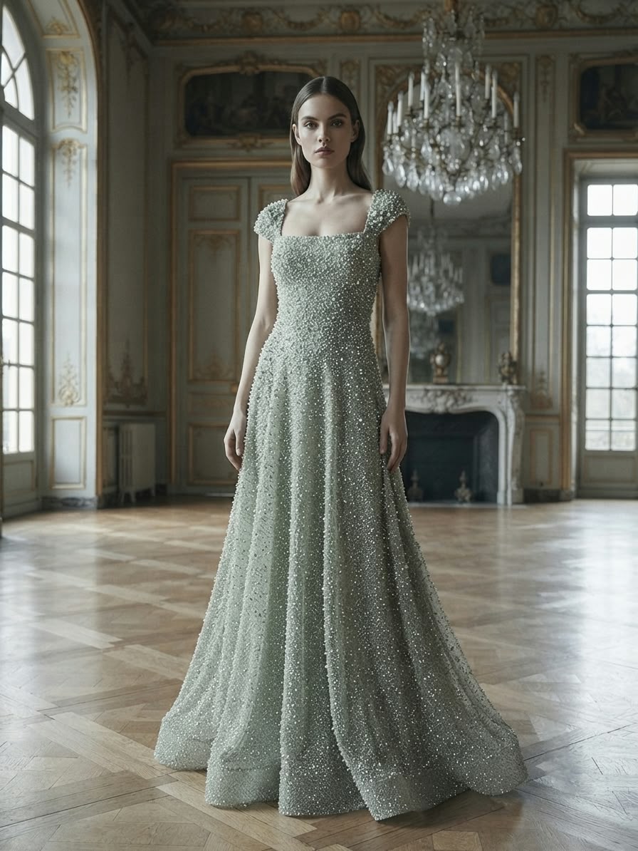 Mint sequined dress
