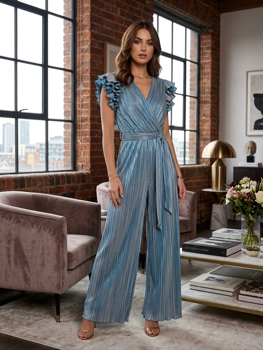 Metallic Blue Jumpsuit
