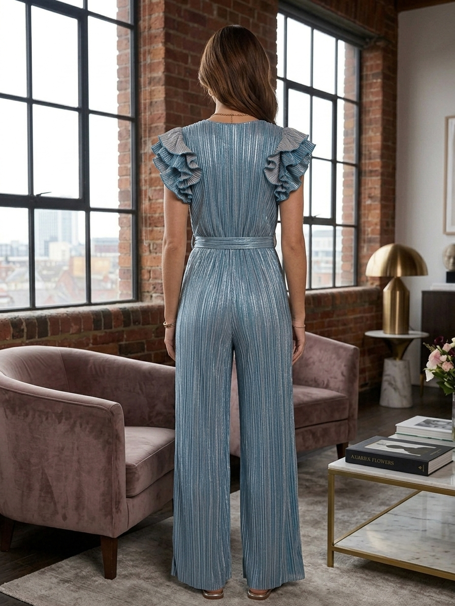 Metallic Blue Jumpsuit - Image 3