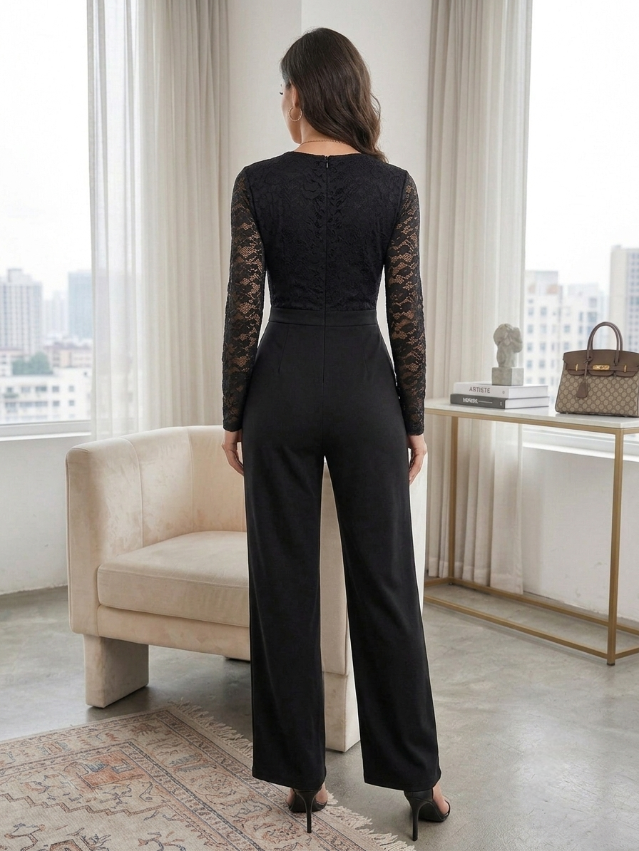 Black Lace Jumpsuit - Image 3