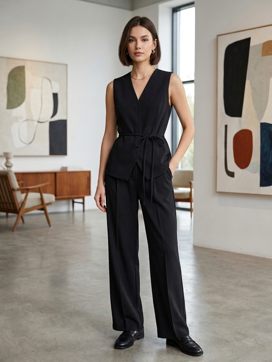 Black Vest Suit