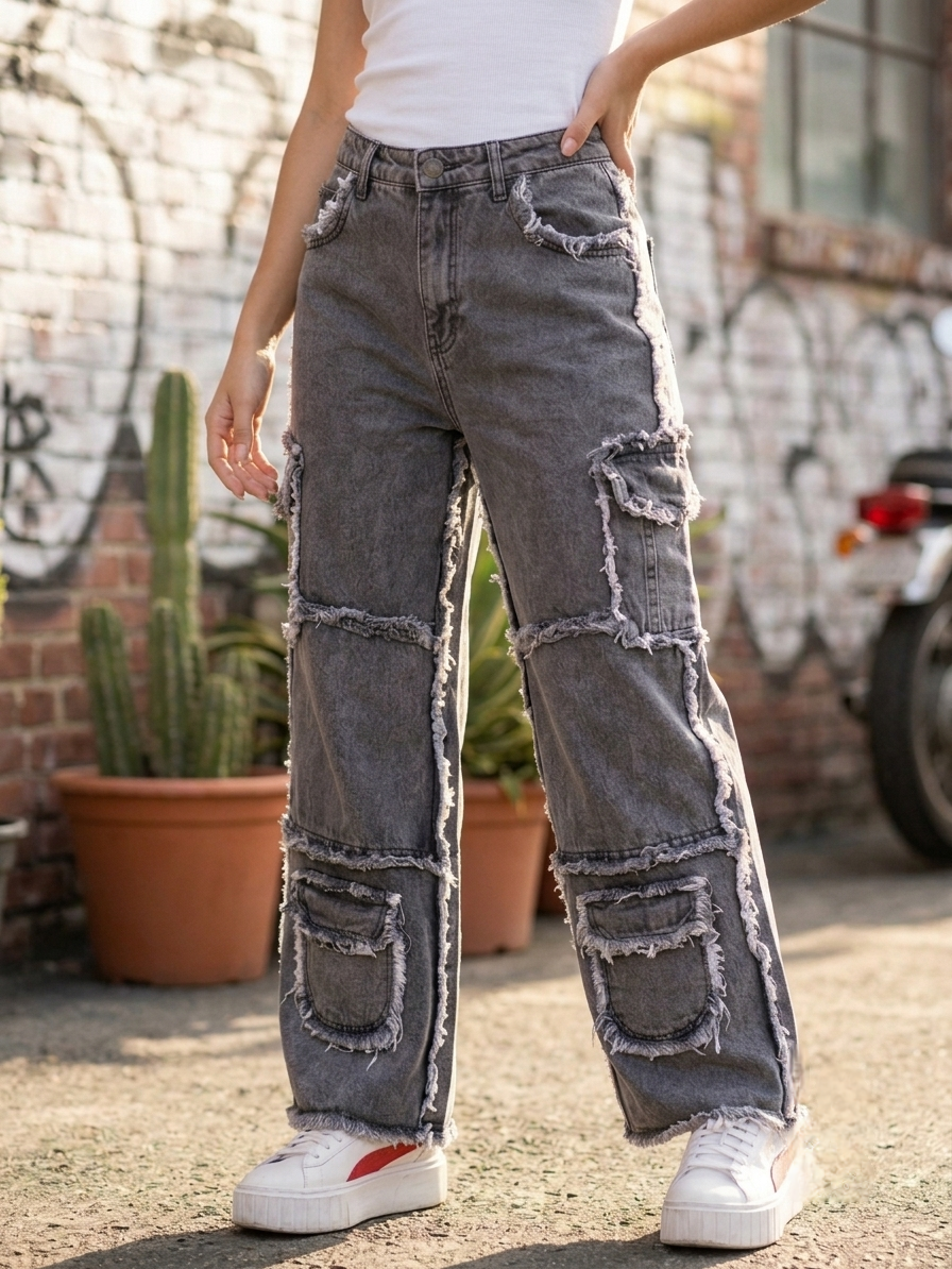 Grey Cargo Jeans