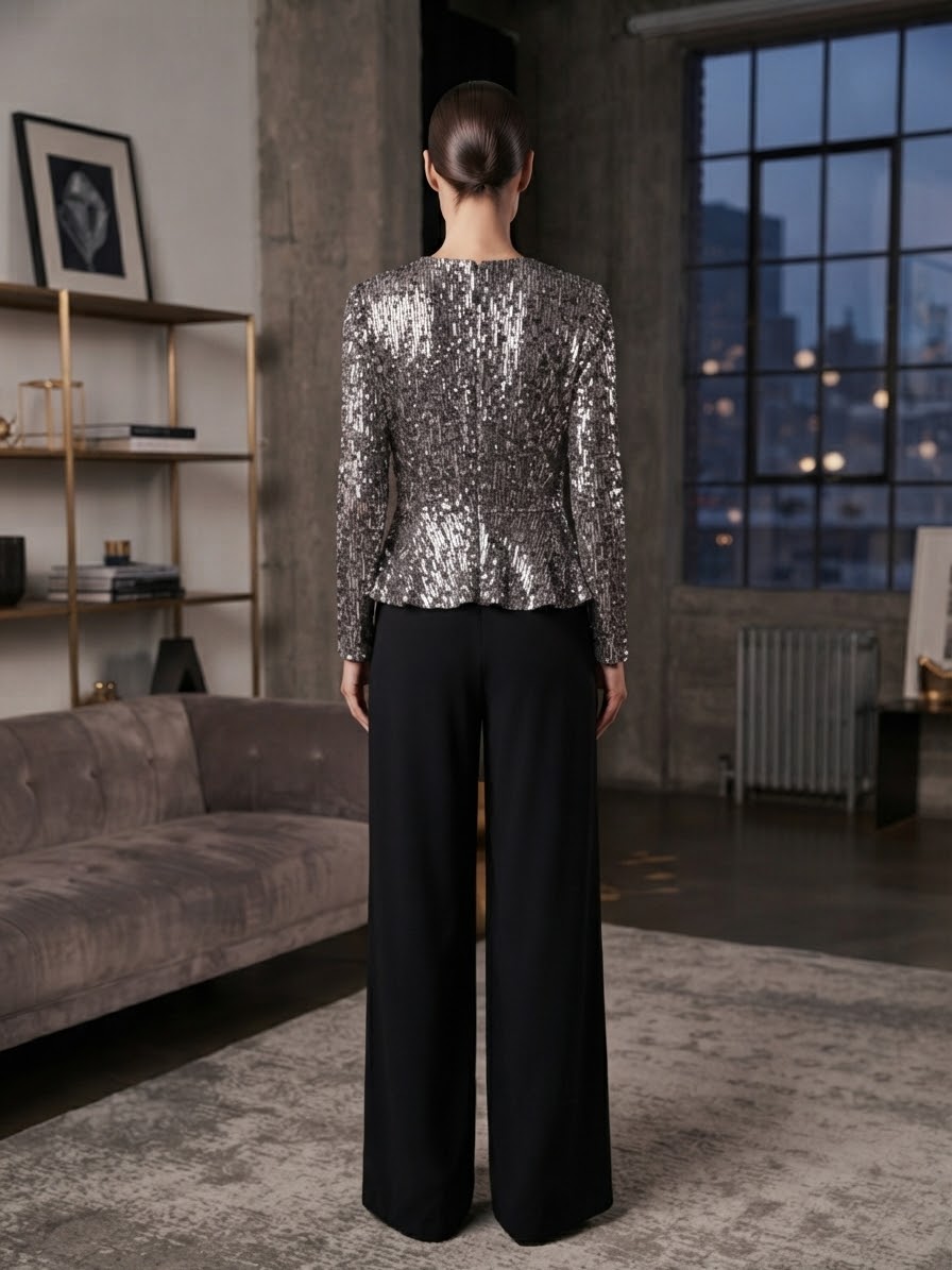 Sequined Black Jumpsuit - Image 3