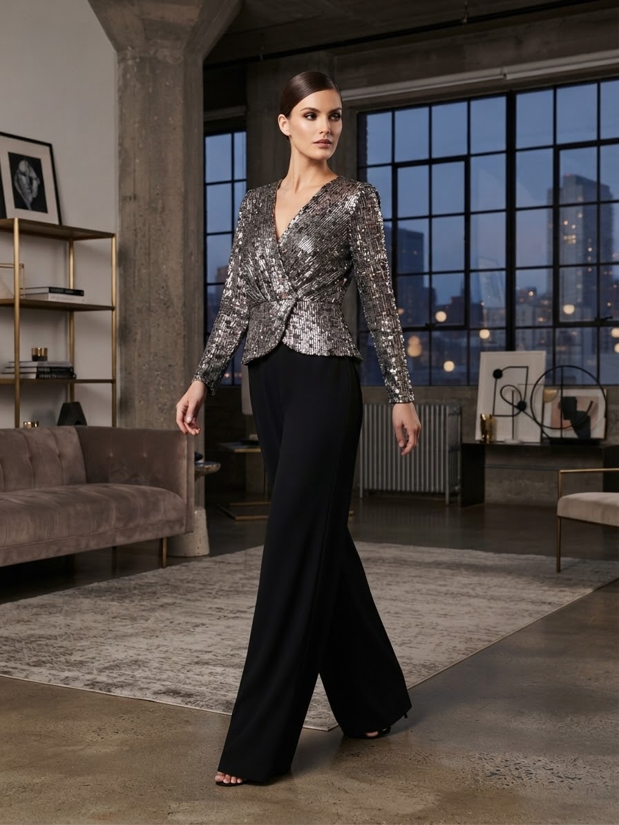Sequined Black Jumpsuit